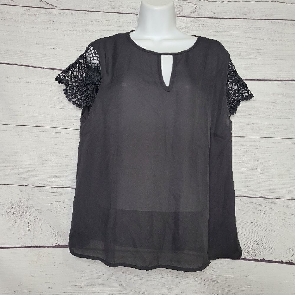 Women's See Through Sheer Blouse XL